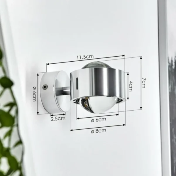 hofstein Applique Sapri Chrome brossé, 1 lumière* Lampes En Verre
