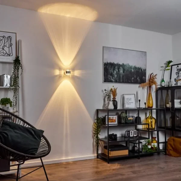 hofstein Applique Sapri Chrome brossé, 1 lumière* Lampes En Verre