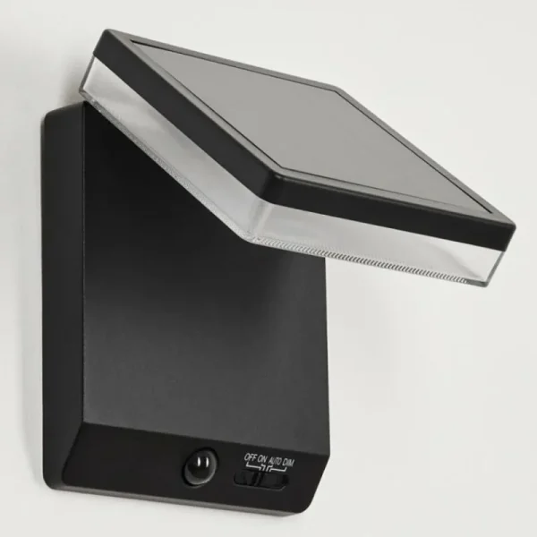 hofstein applique solaire Lonquimai LED Noir, 1 lumière, Détecteur de mouvement* Lampes Modernes