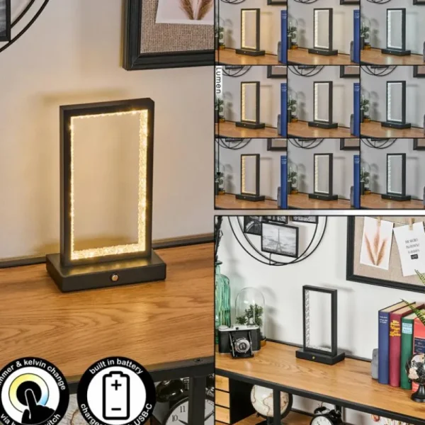 hofstein Arufe Lampe à poser LED Noir, 1 lumière* Lampes Modernes