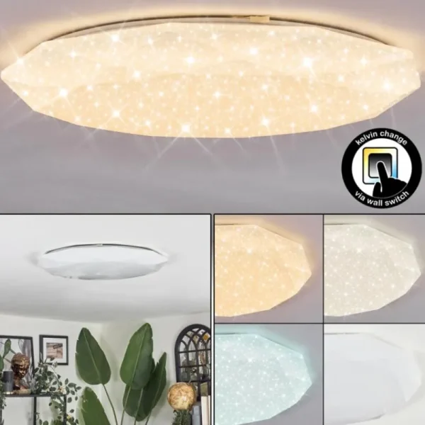 hofstein Arzel Plafonnier LED Blanc, 1 lumière* Lampes Modernes