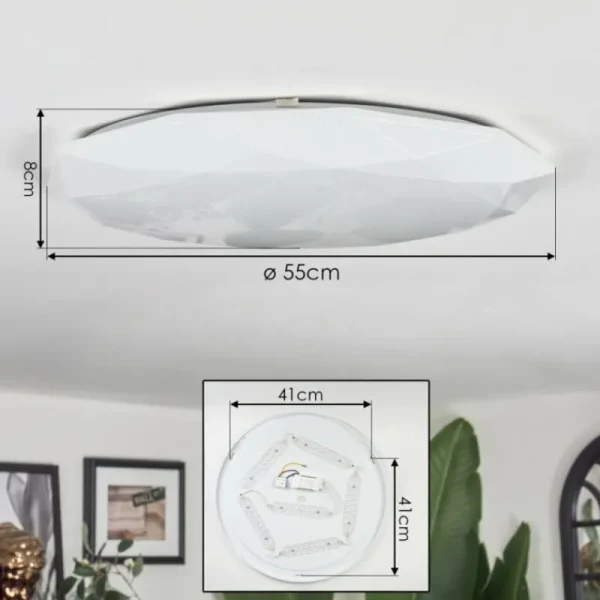 hofstein Arzel Plafonnier LED Blanc, 1 lumière* Lampes Modernes