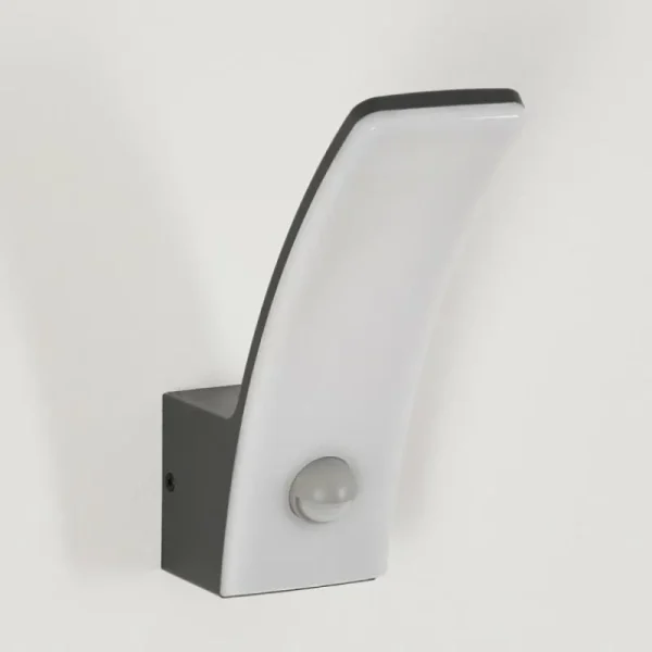 hofstein Azia Lampe murale d´extérieur LED Anthracite, 1 lumière, Détecteur de mouvement* Lampes Modernes