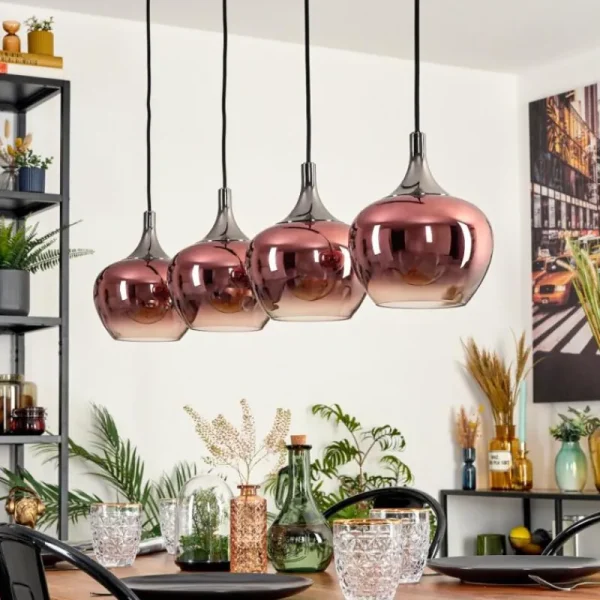 hofstein Azurara Suspension, Boule lumineuse, Suspension Noir, 4 lumières* Lampes Modernes