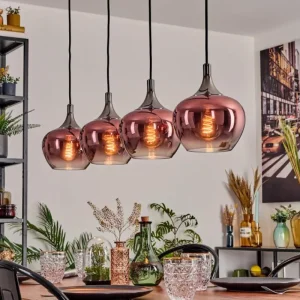 hofstein Azurara Suspension, Boule lumineuse, Suspension Noir, 4 lumières* Lampes Modernes