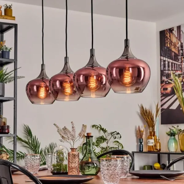 hofstein Azurara Suspension, Boule lumineuse, Suspension Noir, 4 lumières* Lampes Modernes