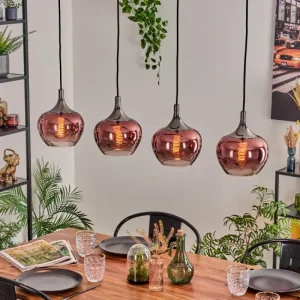 hofstein Azurara Suspension, Boule lumineuse, Suspension Noir, 4 lumières* Lampes Modernes