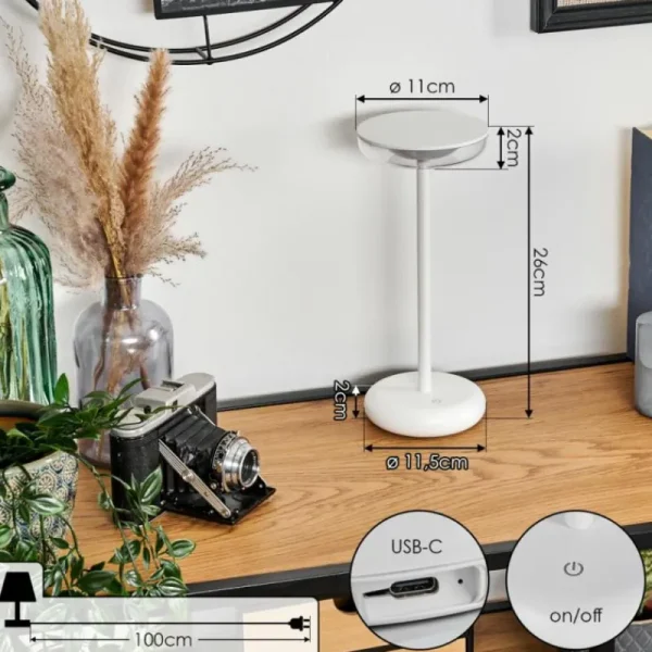 hofstein Baigorrita Lampe à poser LED Blanc, 1 lumière* Lampes Modernes