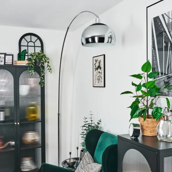 hofstein Baloca Lampadaire Chrome, Noir, 1 lumière* Lampes Modernes