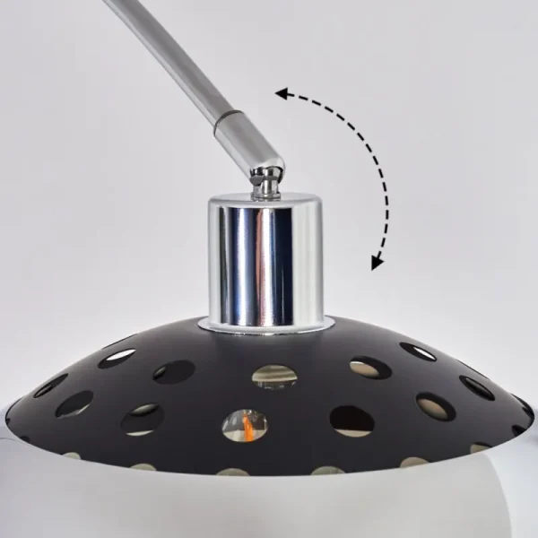 hofstein Baloca Lampadaire Chrome, Noir, 1 lumière* Lampes Modernes