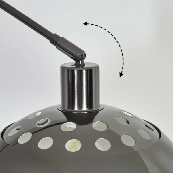 hofstein Baloca Lampadaire Chrome, Noir, 1 lumière* Lampes Modernes