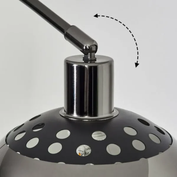 hofstein Baloca Lampadaire Chrome, Noir, 1 lumière* Lampes Modernes