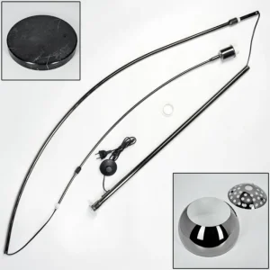 hofstein Baloca Lampadaire Chrome, Noir, 1 lumière* Lampes Modernes