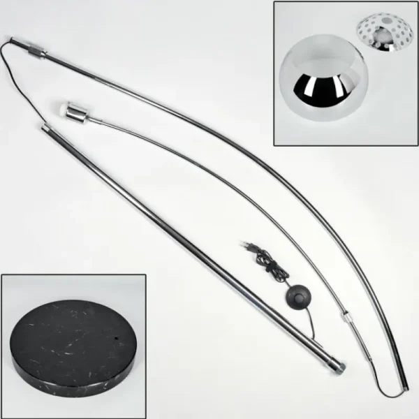 hofstein Baloca Lampadaire Chrome, Noir, 1 lumière* Lampes Modernes