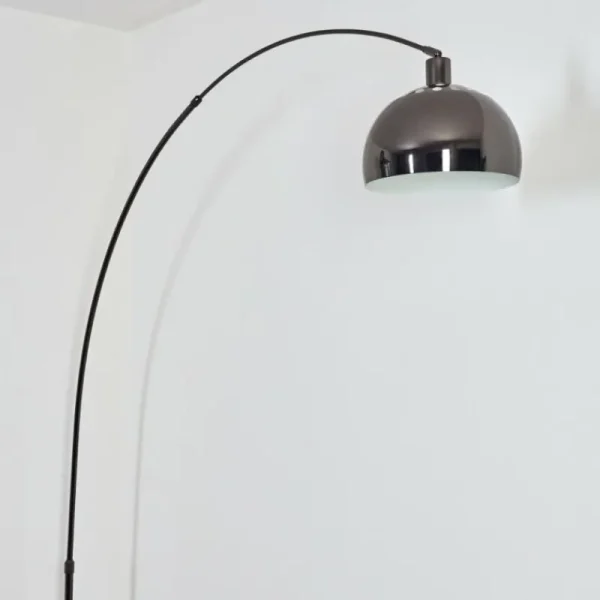 hofstein Baloca Lampadaire Chrome, Noir, 1 lumière* Lampes Modernes