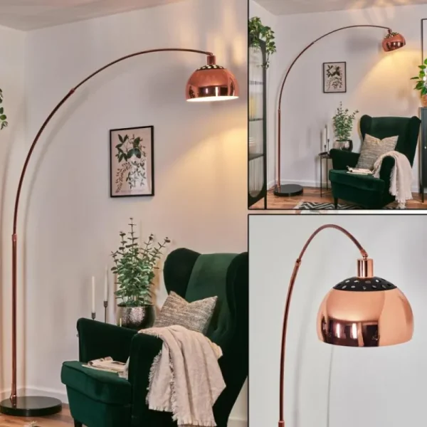hofstein Baloca Lampadaire Cuivre, Noir, 1 lumière* Lampes Modernes