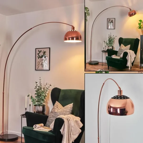hofstein Baloca Lampadaire Cuivre, Noir, 1 lumière* Lampes Modernes