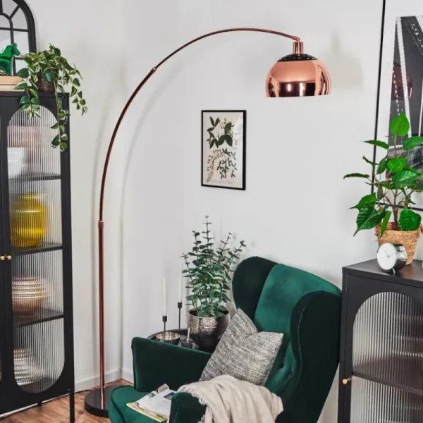 hofstein Baloca Lampadaire Cuivre, Noir, 1 lumière* Lampes Modernes