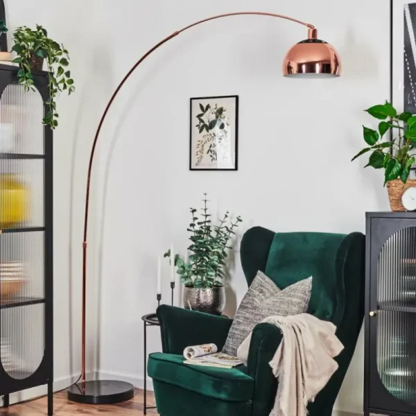 hofstein Baloca Lampadaire Cuivre, Noir, 1 lumière* Lampes Modernes