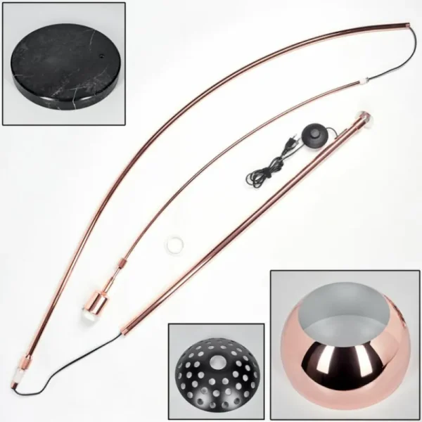 hofstein Baloca Lampadaire Cuivre, Noir, 1 lumière* Lampes Modernes