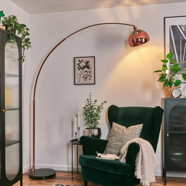 hofstein Baloca Lampadaire Cuivre, Noir, 1 lumière* Lampes Modernes
