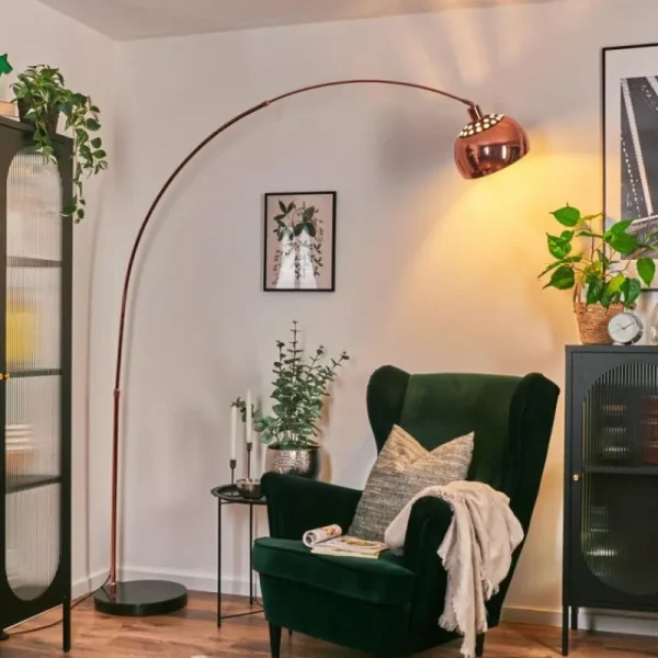 hofstein Baloca Lampadaire Cuivre, Noir, 1 lumière* Lampes Modernes