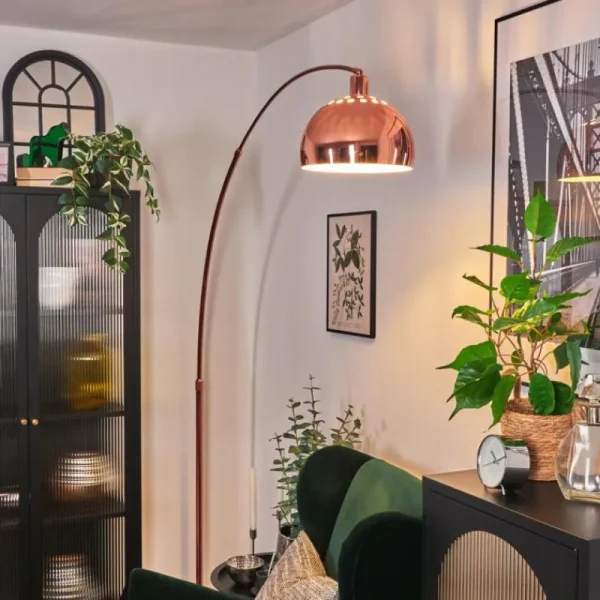 hofstein Baloca Lampadaire Cuivre, Noir, 1 lumière* Lampes Modernes