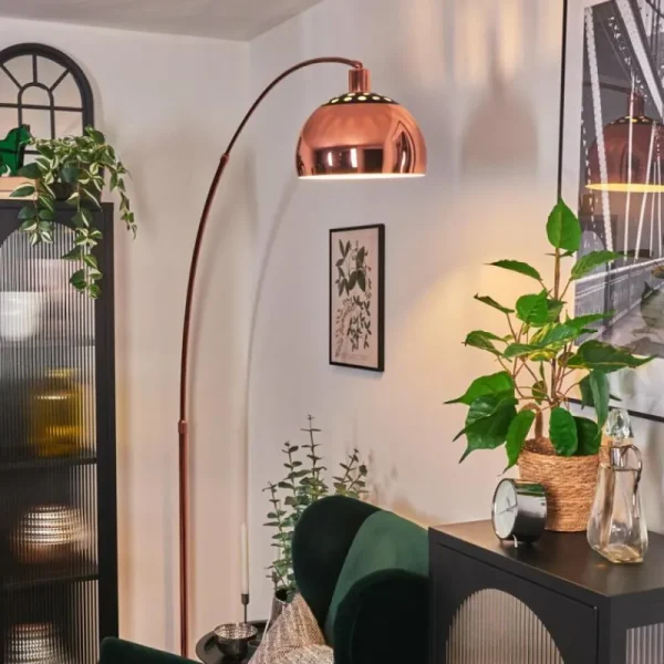 hofstein Baloca Lampadaire Cuivre, Noir, 1 lumière* Lampes Modernes