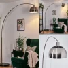 hofstein Baloca Lampadaire Nickel mat, Noir, 1 lumière* Lampes Modernes