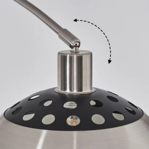 hofstein Baloca Lampadaire Nickel mat, Noir, 1 lumière* Lampes Modernes
