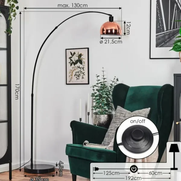 hofstein Baloca Lampadaire Noir, 1 lumière* Lampes Modernes