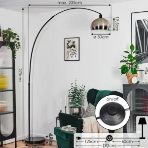 hofstein Baloca Lampadaire Noir, 1 lumière* Lampes Modernes