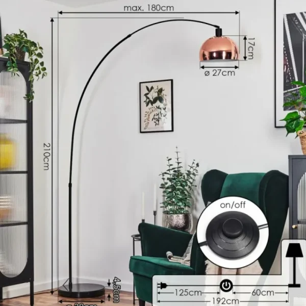 hofstein Baloca Lampadaire Noir, 1 lumière* Lampes Modernes