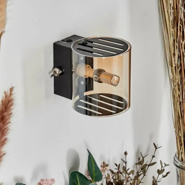 hofstein Bamako Luminaire Up & Down, Applique murale LED Noir, 1 lumière* Lampes En Verre