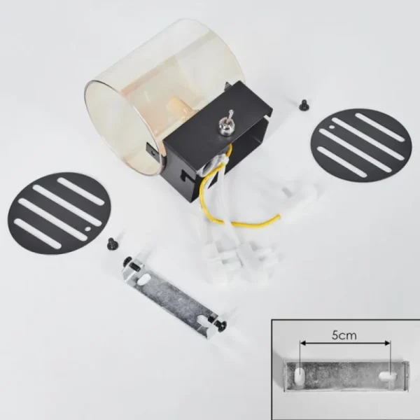 hofstein Bamako Luminaire Up & Down, Applique murale LED Noir, 1 lumière* Lampes En Verre