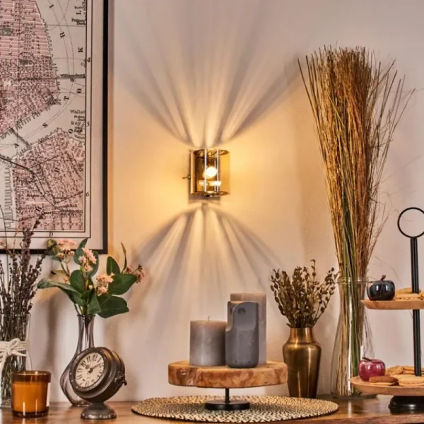 hofstein Bamako Luminaire Up & Down, Applique murale LED Noir, 1 lumière* Lampes En Verre