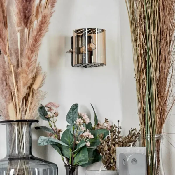 hofstein Bamako Luminaire Up & Down, Applique murale LED Noir, 1 lumière* Lampes En Verre