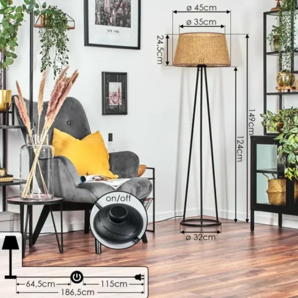hofstein Barcos Lampadaire beige, 1 lumière* Lampes Modernes