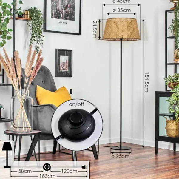 hofstein Barcos Lampadaire beige, Écru, 1 lumière* Lampes Modernes