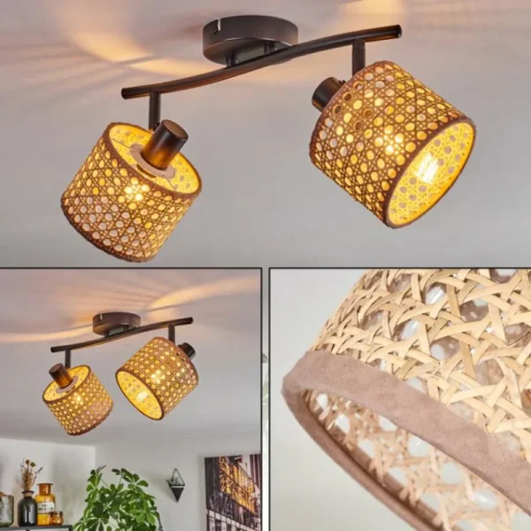 hofstein Barcos Plafonnier Noir, 2 lumières* Lampes Modernes