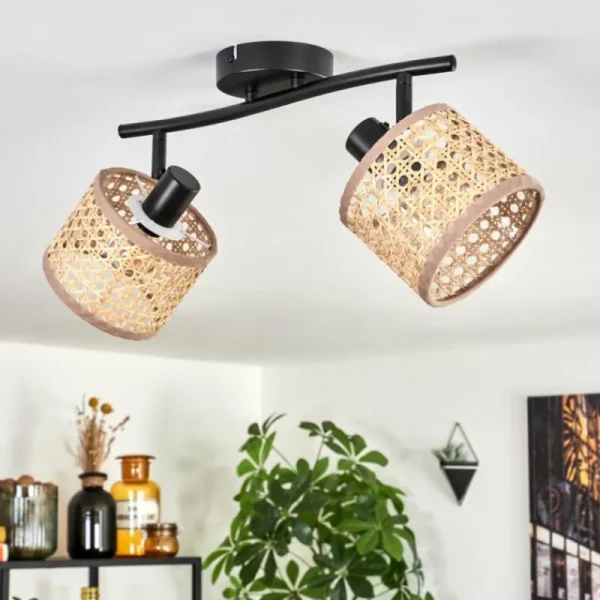 hofstein Barcos Plafonnier Noir, 2 lumières* Lampes Modernes