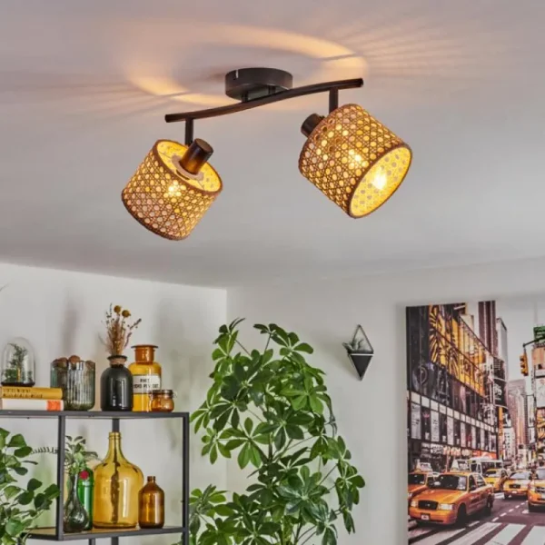 hofstein Barcos Plafonnier Noir, 2 lumières* Lampes Modernes