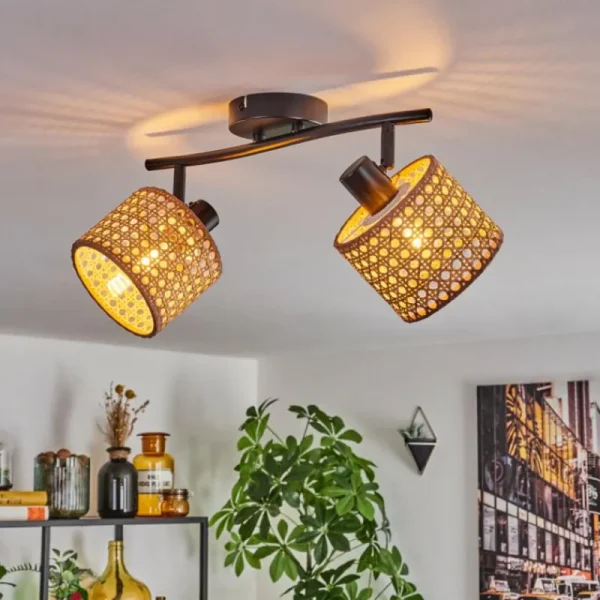 hofstein Barcos Plafonnier Noir, 2 lumières* Lampes Modernes