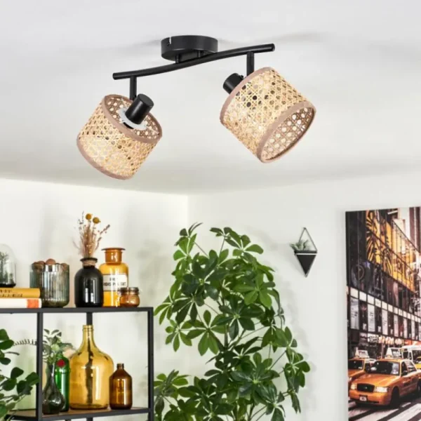 hofstein Barcos Plafonnier Noir, 2 lumières* Lampes Modernes