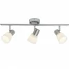 Luminaires Brilliant Barre de spots Brilliant Leuchten Janna Chrome, Blanc, 3 lumières* Lampes En Verre