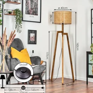 hofstein Bassagoda Lampadaire, Liseuse Écru, 1 lumière* Lampes Modernes