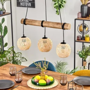 hofstein Basto Suspension, Boule lumineuse, Suspension Écru, Noir, 3 lumières* Lampes Modernes