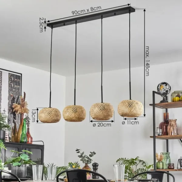 hofstein Bauro Suspension Écru, 4 lumières* Lampes Modernes