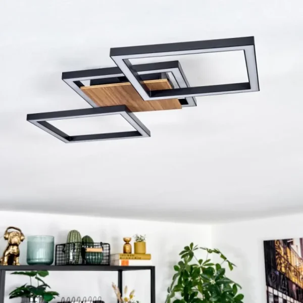hofstein Bealo Plafonnier LED Couleur bois, Noir, 1 lumière* Lampes Modernes