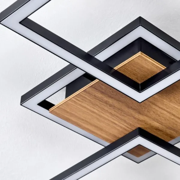 hofstein Bealo Plafonnier LED Couleur bois, Noir, 1 lumière* Lampes Modernes